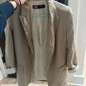 Linen tan blazer